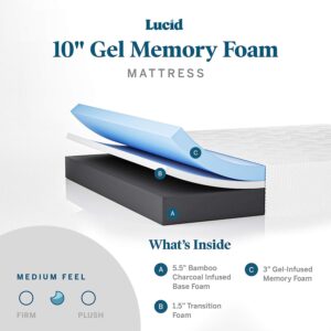 LUCID 10 Inch Memory Foam